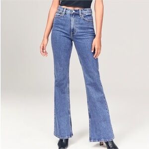 Abercrombie High-Rise 70’s Vintage Flare Jeans LONG FIT